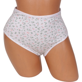 Дълбока бикина в бяло с цветя