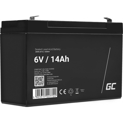 Green Cell 6V 14Ah AGM34