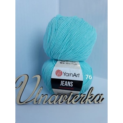 YarnArt Jeans 76 modrá svetlá tyrkysová