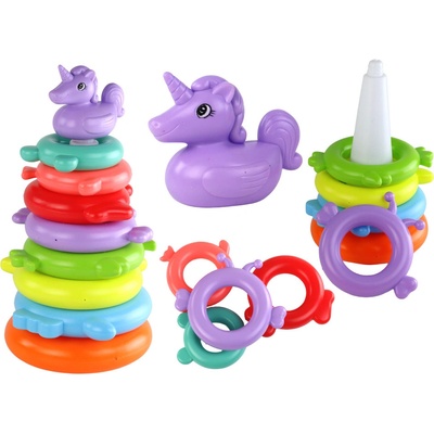 Mamido Pyramida Jednorožec skládačka 13 kroužků