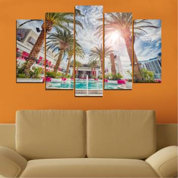 Vivid Home Декоративни панели Vivid Home от 5 части, Вода, PVC, 160x100 см, Стандартна форма №0558