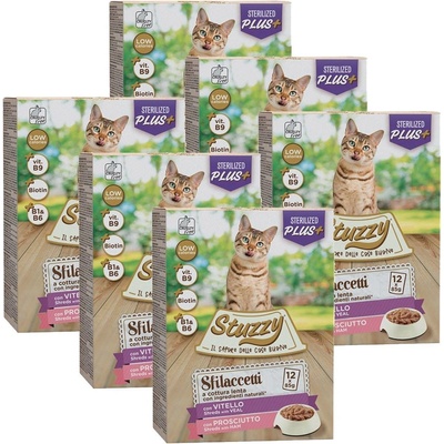 Stuzzy Cat Shreds Sterilized trhané teľacie a bravčové mäso 72 x 85 g