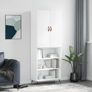 vidaXL Висок шкаф, бял, 69, 5x34x180 см, инженерно дърво (3196043)