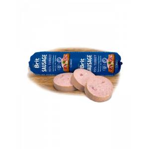 Brit Деликатесен салам за кучета Brit Sausage Тurkey&Peas - с 95% свежо пуешко месо и 3.5% грах 800гр
