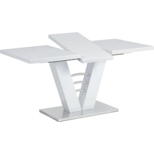 Vikio AJS129B Rozkládací jídelní 120+40 x 80 cm bílý lesk broušený nerez