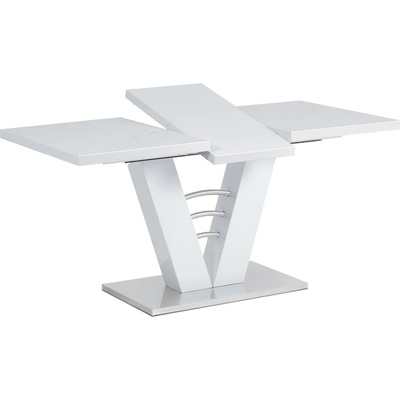 Vikio AJS129B Rozkládací jídelní 120+40 x 80 cm bílý lesk broušený nerez