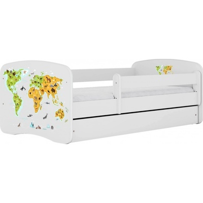 Kocot kids Babydreams mapa světa bílá se šuplíky s matrací
