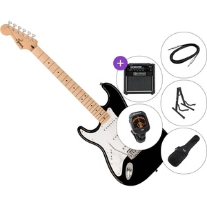 Squier Sonic Stratocaster LH MN Premium SET Black Електрическа китара