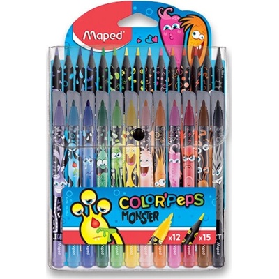 Maped Color'Peps Monster, 12 barev + 15 ks pastelek