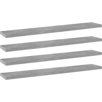 vidaXL Рафтове, 4 бр, бетонно сиви, 60x10x1, 5 см, инженерно дърво (805210)