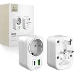 Tech-Protect ta100 travel adapter uk to eu white (5906302368525)