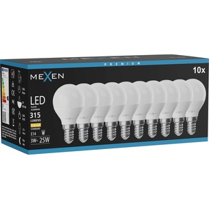Mexen Nova 10x LED крушка E14, G45, 3W, Топла - 3000K, 315 lm - L101-E14-0330-01x10 (L101-E14-0330-01x10)