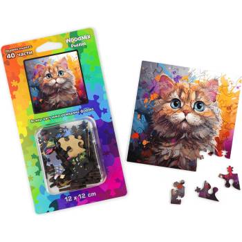 WoodMix Puzzles Дървен пъзел WoodMix, Котки, 40 части - Scottish Fold (WM-P40-0011)