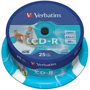 Verbatim CD-R диск, за печат, матов, ID, AZO, 700MB, 52x, 25 бр. , на ролка, VERBATIM 43439 (43439)
