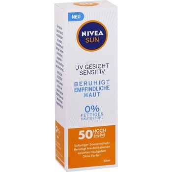 Nivea Sun Sensitive opaľovací krém na tvár SPF50 50 ml