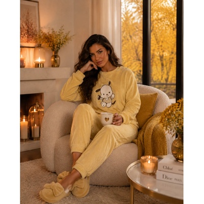 Polar fleece souprava - Pejsek - Žlutá