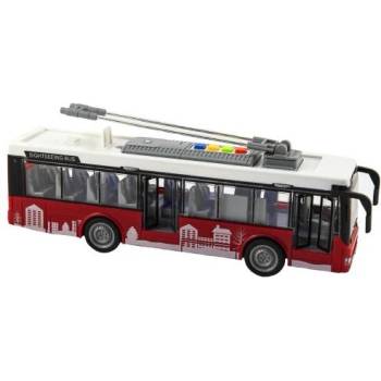 Teddies Автобус/тролейбус пластмаса 28см на инерция на бат. със светлина и звук