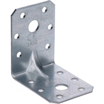 úhelník s prolisem 60x60x45mm, 2,0mm, pozink, díry průměr 5mm-12ks, 11mm-2ks