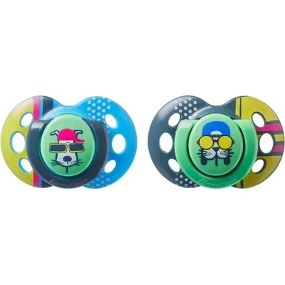 Ортодонтични залъгалки Tommee Tippee - Fun Style, 18-36 m, Зелени котки (TT.0092)