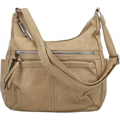 Stylová dámská koženková crossbody kabelka Palmira khaki