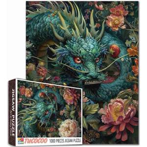 Tucocoo Пъзел Tucocoo от 1000 части - Дракон сред цветя (98227)