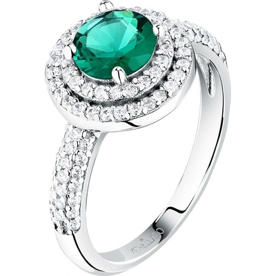 Morellato stříbrný prsten se zeleným zirkonem Tesori SAIW27801