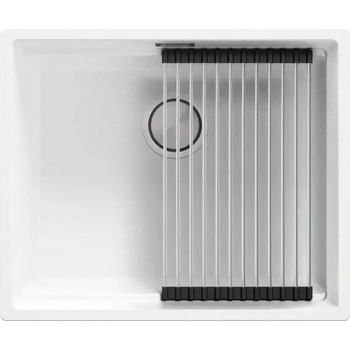 Твоят Стил Бяла кухненска мивка за вграждане под плот Прага 60 Level 560 x 470 мм