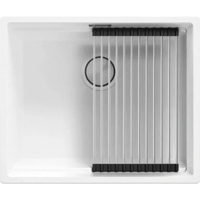 Твоят Стил Бяла кухненска мивка за вграждане под плот Прага 60 Level 560 x 470 мм