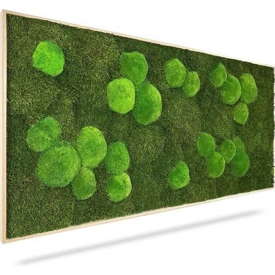 Machový obraz Light Green, 80x40cm, drevený svetlohnedý rám