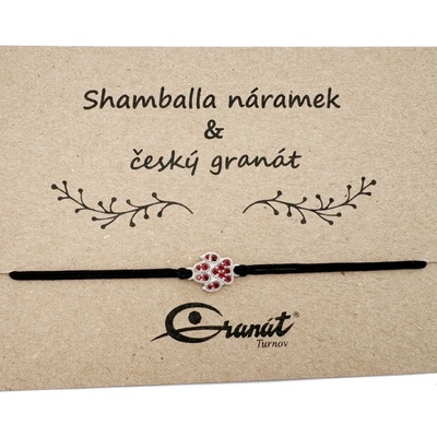 Granát Turnov Český granát stříbrný náramek Shamballa 007 černá