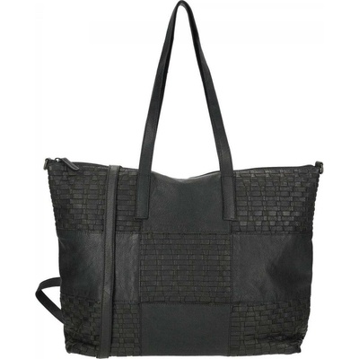 Enrico Benetti Proplétaná velká kožená shopper kabelka Sicily 89033-001 černá