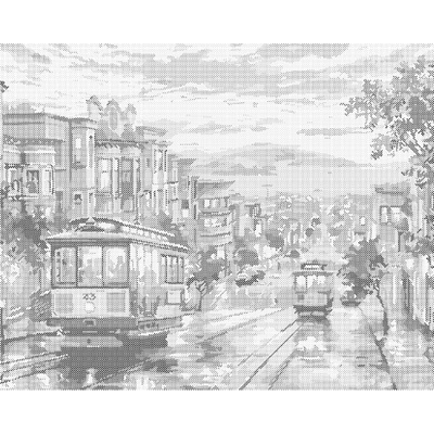 ZUTY Bodkovanie - NOČNÁ ELEKTRIČKA Rámovanie: bez rámu a bez vypnutia plátna, Rozmer: 40x50 cm