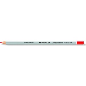 STAEDTLER Молив за маркиране, шестоъгълен, изцяло покриващ, миещ се (омнихром), STAEDTLER "Lumocolor 108", червен 108-2 (108-2)
