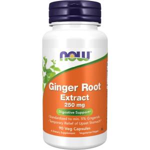 NOW NOW Ginger Root Extract 250mg, 90 Veg Capsules