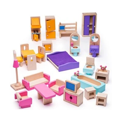 Bigjigs Toys - Дървени мебели за куклена къща (JT116)