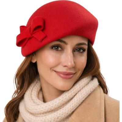 Fiebig Headwear since 1903 Dámská plstěná lodička červená