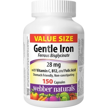 Image 1 of Webber Naturals Gentle Iron 28 mg | with Vitamin C, B-9, B-12 [150 капсули]