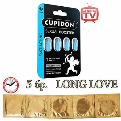 CUPID LABS Комплект Cupidon Таблетки за мъже 4бр. + 5бр. Задържащи кондома