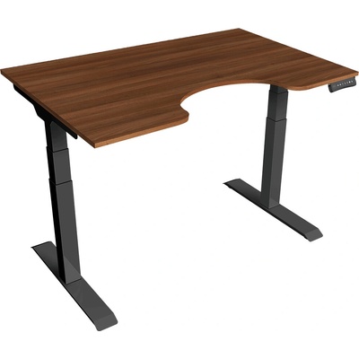 Delso Výškovo nastaviteľný stôl PROJUSTER CARVE 70 x 180 cm orech / čierna