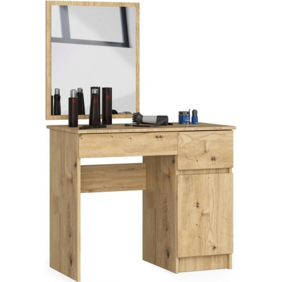 Ak furniture Kozmetický stolík so zrkadlom P-2/SL dub artisan pravý