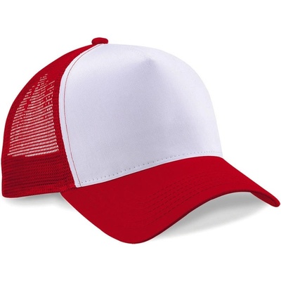 Beechfield Snapback Trucker červená-biela