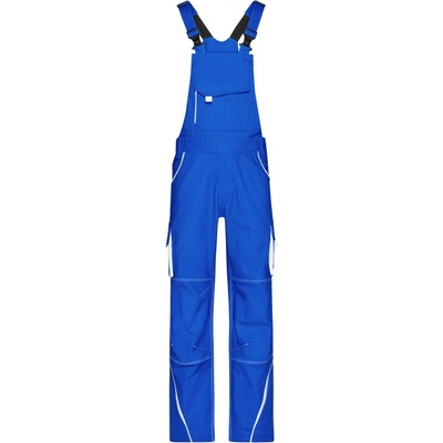 James & Nicholson nohavice JN 848 Color s laclem Bílá/modrá