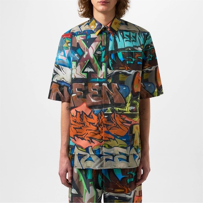 OFF WHITE Риза с дълъг ръкав OFF WHITE Men's Neen Graffiti Long Sleeve Shirt - Multicolor