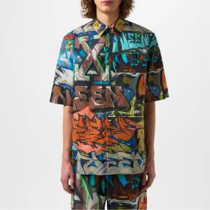 OFF WHITE Риза с дълъг ръкав OFF WHITE Men's Neen Graffiti Long Sleeve Shirt - Multicolor