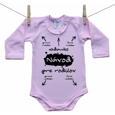 Boodyy Ružové body s dlhým rukávom Návod pre rodičov