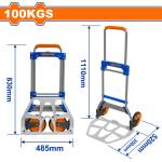 WADFOW Сгъваема транспортна количка wadfow, до 100 кг (wf wwb9a10) - tehnomag