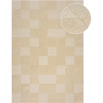 Flair Rugs Бежов вълнен килим 290x200 cm Checkerboard - Flair Rugs (503119373444)