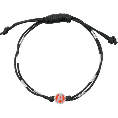 Disney Dvojitý černý textilní náramek Avengers Marvel BS00087RL.CS