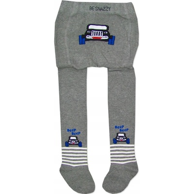 Kojenecké bavlněné punčocháčky auto šedá