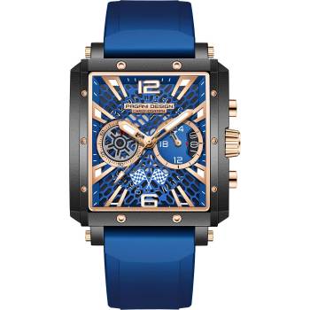 Pagani Design Мъжки часовник Pagani Design Perseity, Кварцов, Хронограф, Син / Розово злато (PD-1725-BLUE-ROSEGOLD)